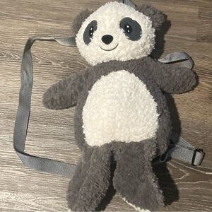 Plush panda back back with zipper